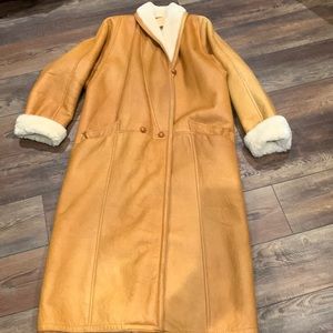 Shearling full length coat